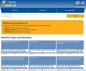 Mit dem schlichten Design lehnt sich Fragprofis.de an Beratungs-Communities wie Gutefrage.net an