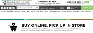 Kohl's Click Collect Webseite